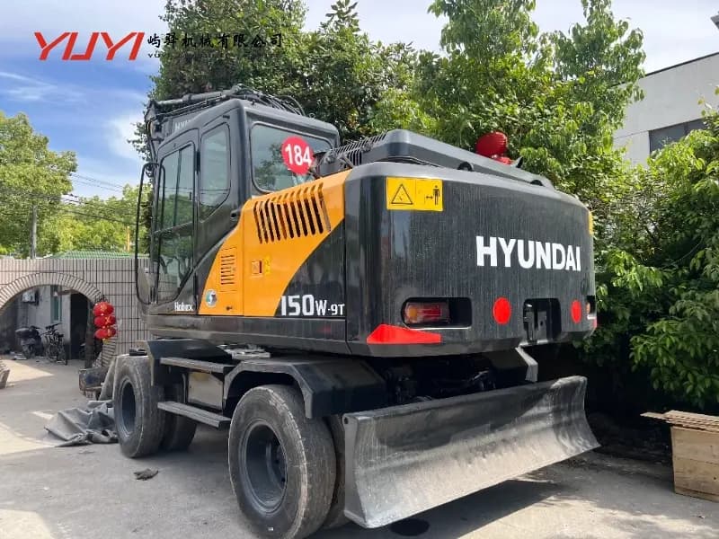 Hyundai Wheel Second Hand Excavator 15 Ton 150 150W Excavator Used Excavators Original Robex Korea Hyundai 150W-9T