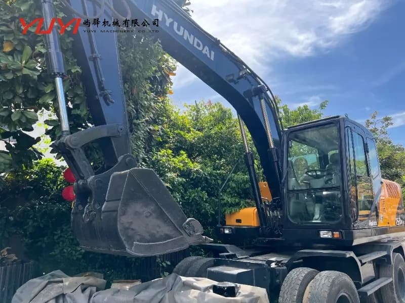 Hyundai Wheel Second Hand Excavator 15 Ton 150 150W Excavator Used Excavators Original Robex Korea Hyundai 150W-9T